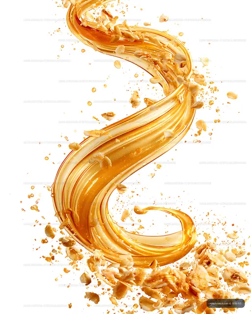Golden abstract cream spiral with splash details