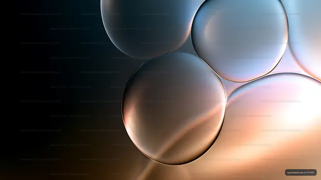 Abstract glowing spheres on a dark gradient