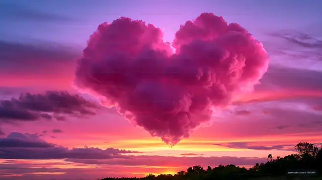 Towering magenta cloud above a glowing sunset horizon