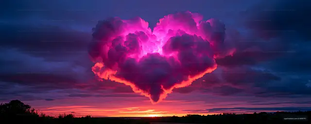 Vivid magenta cloud formation at sunset