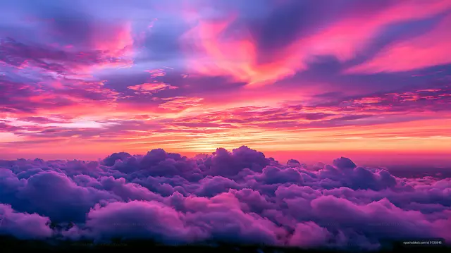 Pink and purple cloudscape at sunset
