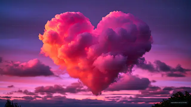 Surreal pink cloud glowing over a sunset horizon