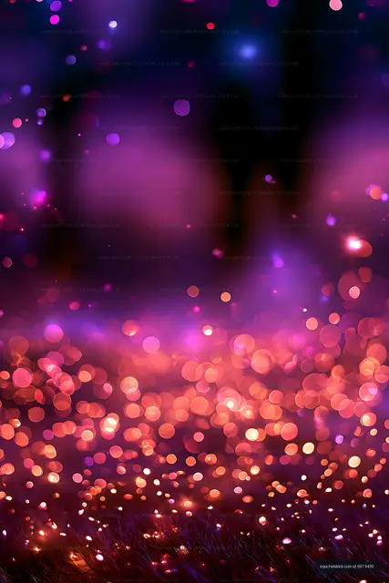 Vibrant abstract bokeh light background in pink and purple