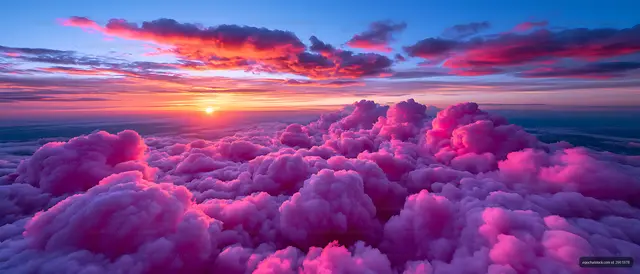 Pink and purple clouds at sunset