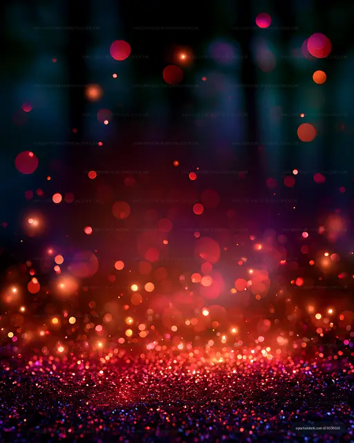 Abstract Glowing Bokeh in Red and Purple Tones