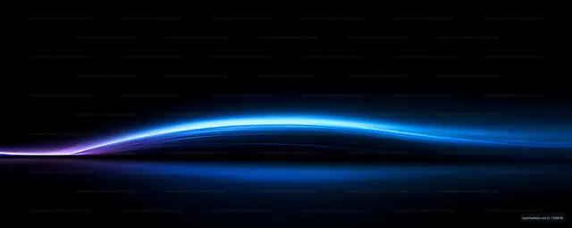 Luminous blue abstract wave with purple highlights