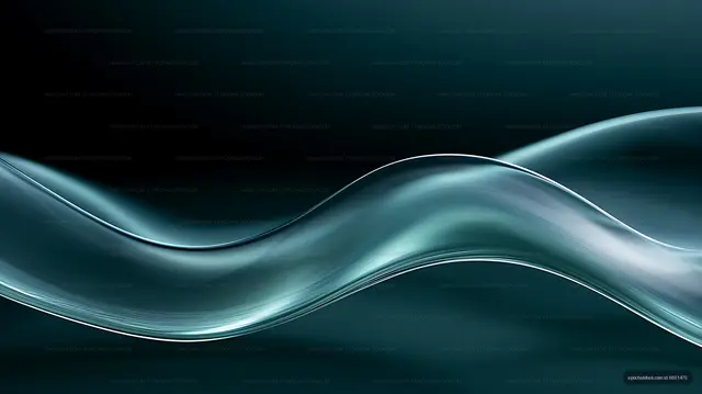 Teal and silver flowing wave abstract background