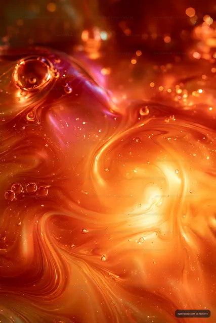 Glowing abstract orange liquid swirl background