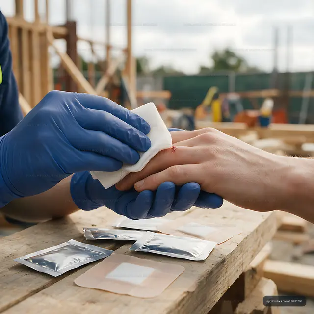 Workplace first aid for an injured hand