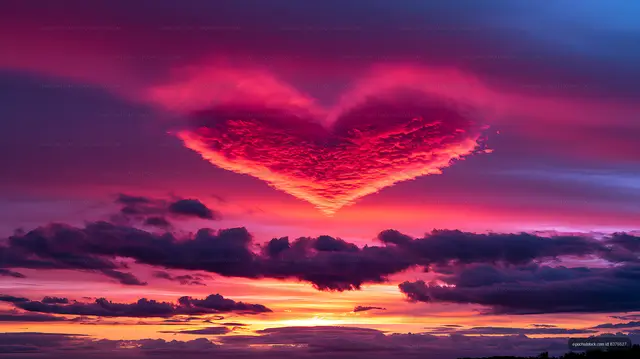 Vibrant evening sky filled with layered clouds