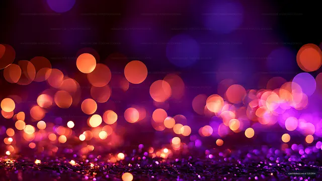 Glowing purple and orange bokeh abstract backdrop