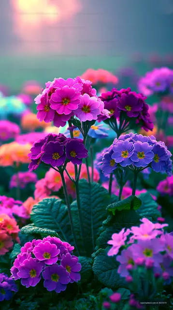 Colorful flowers bloom in a garden during springtime