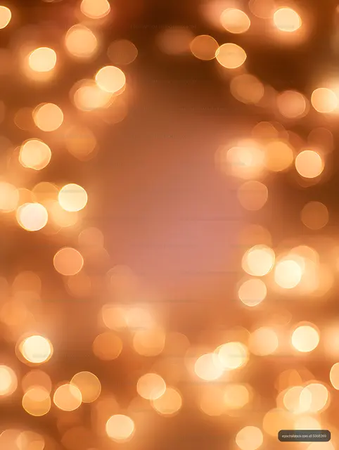 Soft orange bokeh light texture with open center