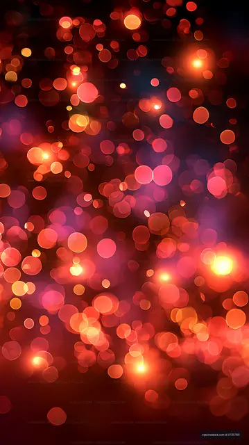 Red and orange abstract glowing bokeh texture