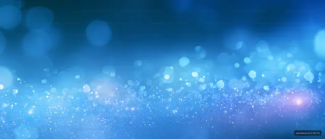 Abstract blue light background with sparkling bokeh particles
