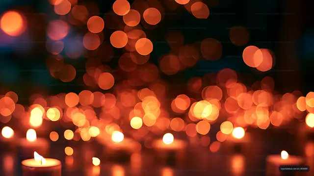 Abstract warm candlelight bokeh background