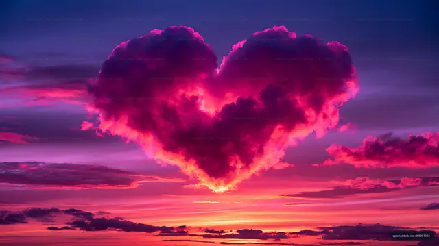 Surreal magenta clouds over a glowing horizon