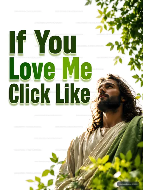 Person in a robe with long hair standing among green leaves