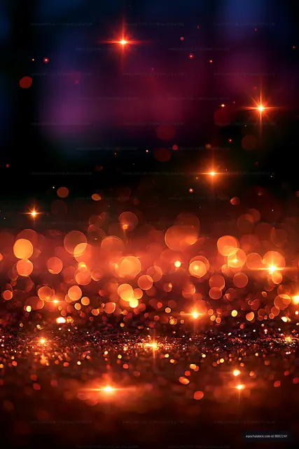 Abstract glowing orange bokeh light texture