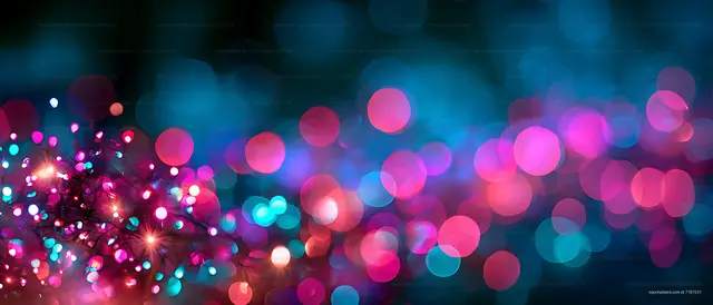 Abstract neon bokeh lights in vivid colors