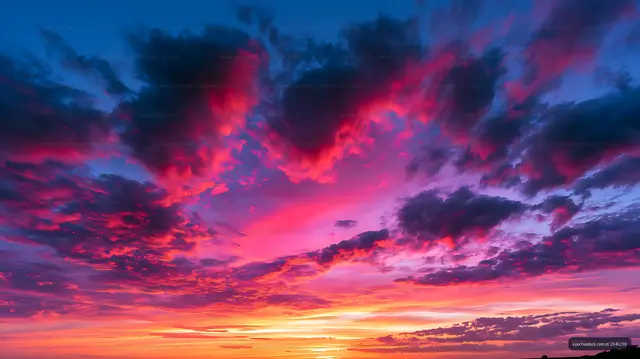 Dramatic sunset sky with vibrant clouds
