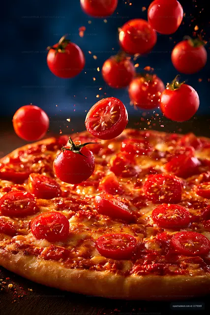 Dynamic Tomato Pizza Food Scene