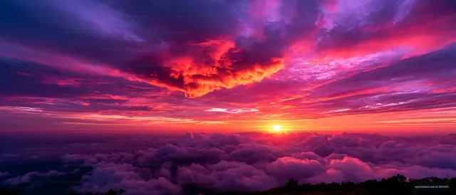 Purple and orange sunset over a cloud layer