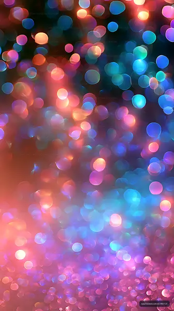 Dreamy abstract field of colorful glowing bokeh