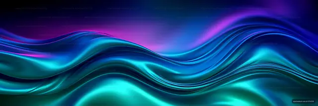 Luminous blue and turquoise flowing wave abstract