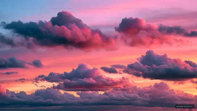 Colorful Sunset Clouds Against a Wide Open Sky