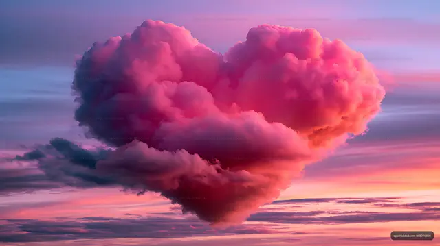 Towering pink cloud formation beneath a vibrant evening sky