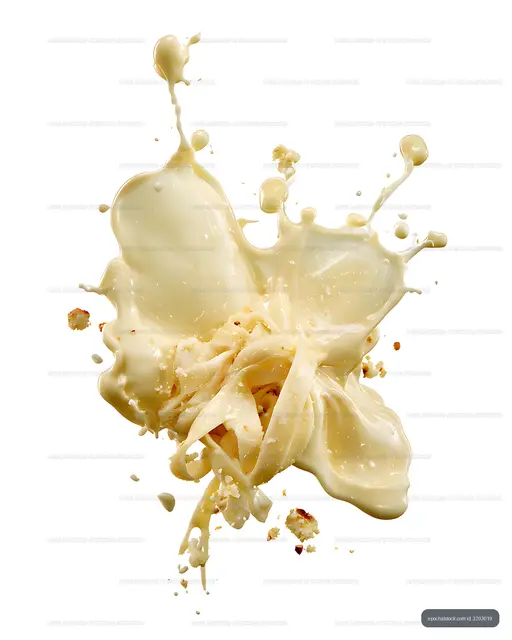 Creamy pasta sauce splash isolated on white