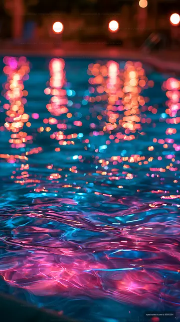 Vibrant abstract light reflections on water