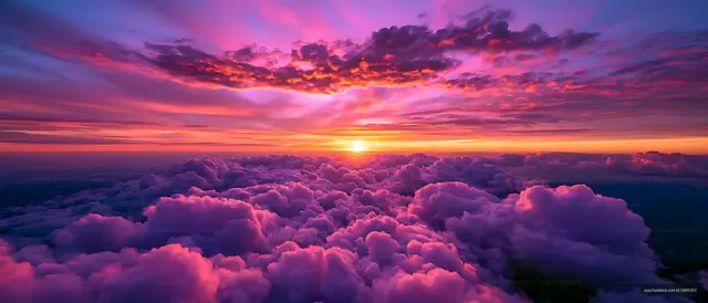 Purple and orange sunset over a cloudscape