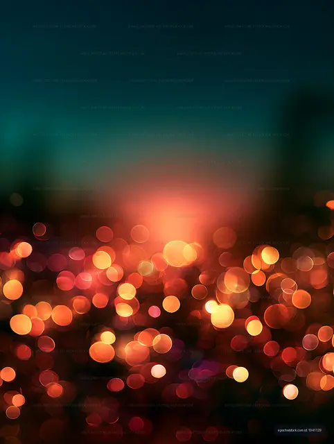 Colorful bokeh glow with dark open space