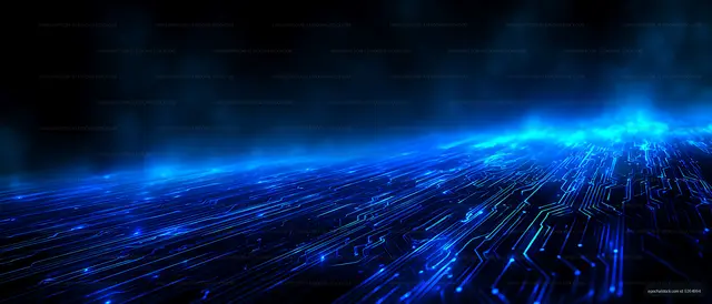 Futuristic blue electronic circuit pattern