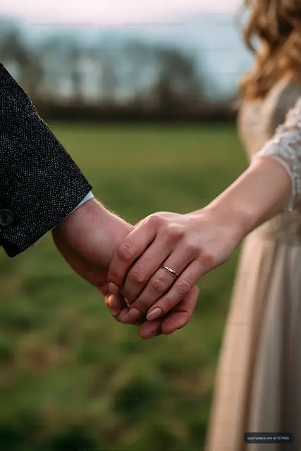 Romantic Close-Up of Hands Held Outdoors