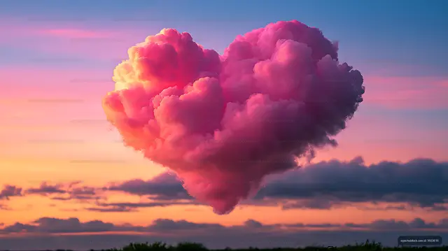 Pink and purple cloud formation at sunset