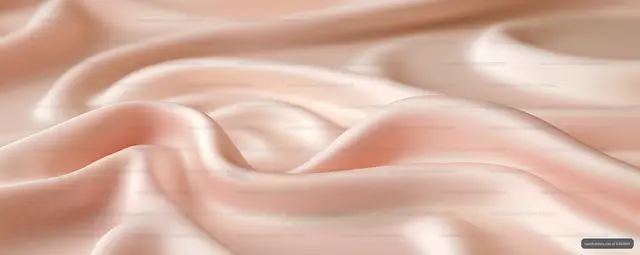 Peach satin fabric flowing in soft abstract folds