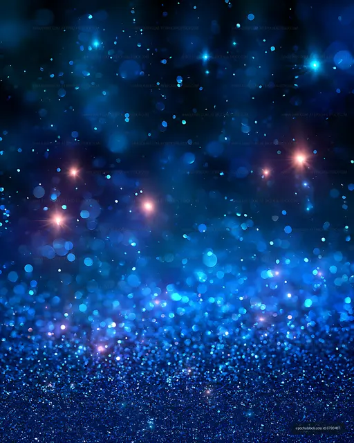 Luminous blue sparkling particle background