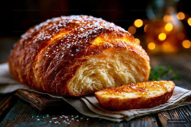 Close-Up of Sesame-Topped Artisan Bread