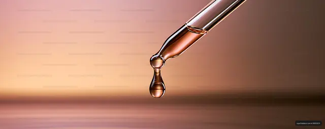 Glass pipette dispensing one liquid droplet