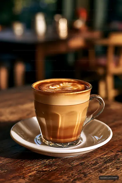 Warm Coffee Served in a Glass Cup on a White Saucer