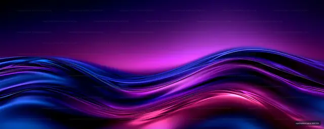 Glowing purple and blue abstract waves