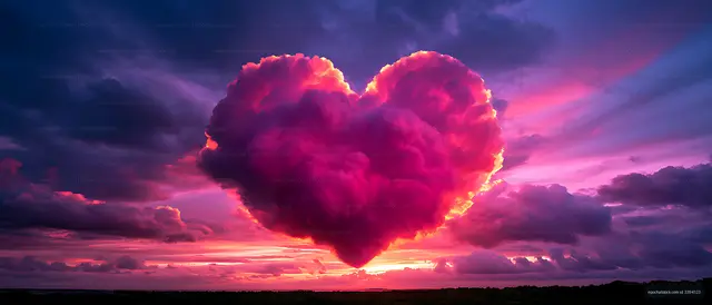 Magenta cloud formation illuminated at sunset