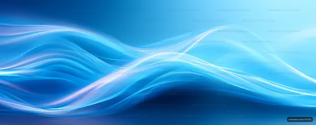 Abstract cyan and blue flowing wave design