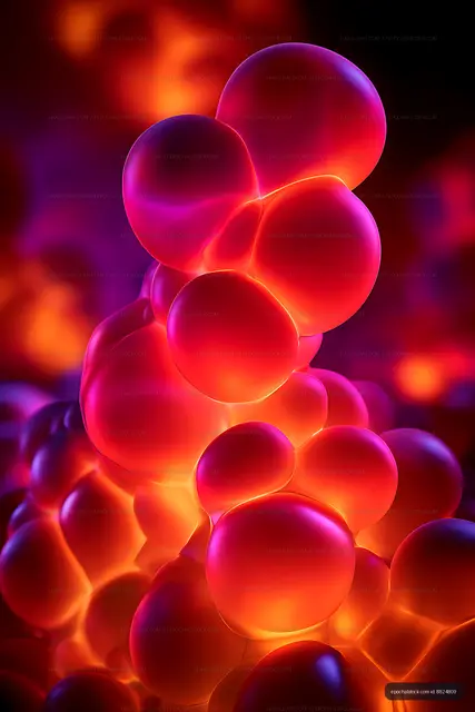 Abstract luminous composition of colorful spheres