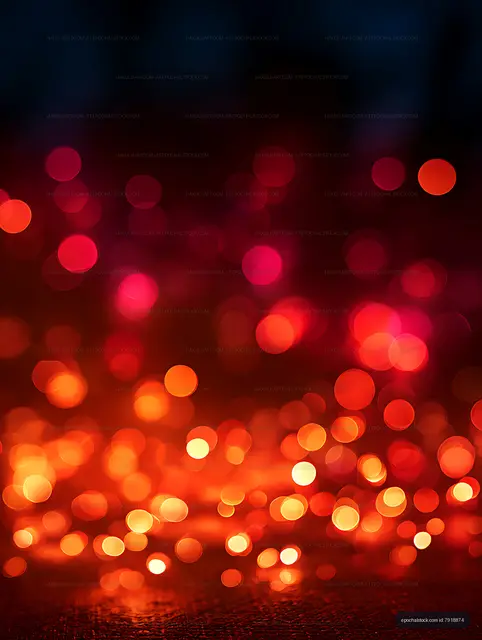 Glowing red and orange bokeh light background