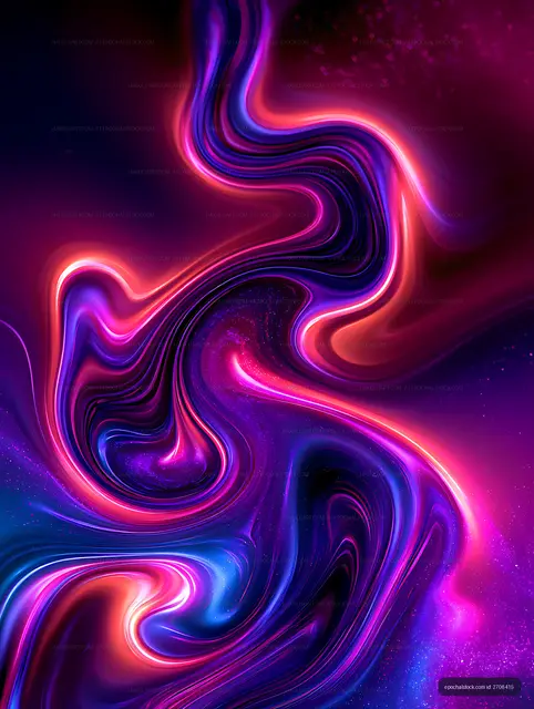 Glowing purple and pink abstract wave pattern