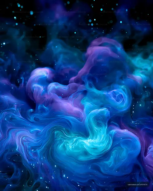 Luminous blue and purple fluid abstract texture